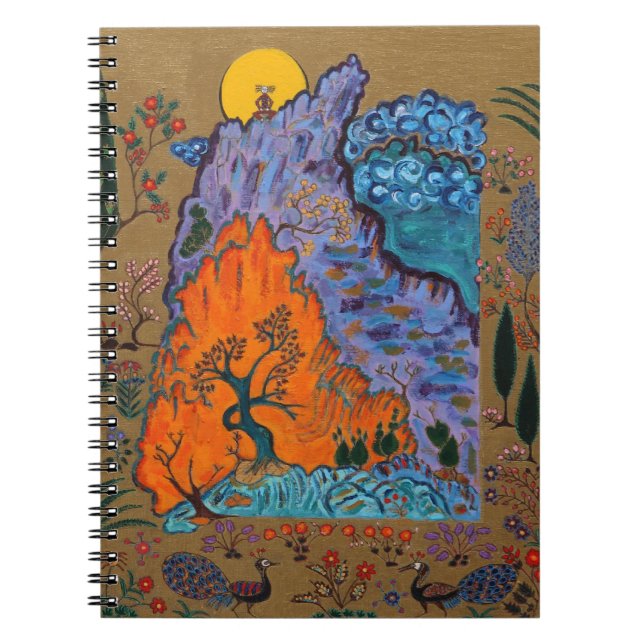 Caderno Espiral Diário mestre Meditating (Frente)