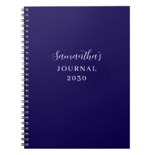 Caderno Espiral Diário Moderno Personalizado Azul