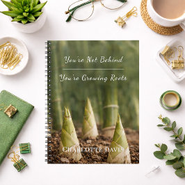 Caderno Espiral Diário motivacional de bambu para mulheres de negó