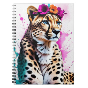Caderno Espiral Diário Notebook Boho Cheetah