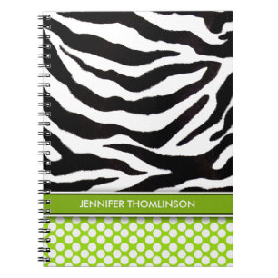 Caderno Espiral Diário/Notebook de Zebra Personalizado