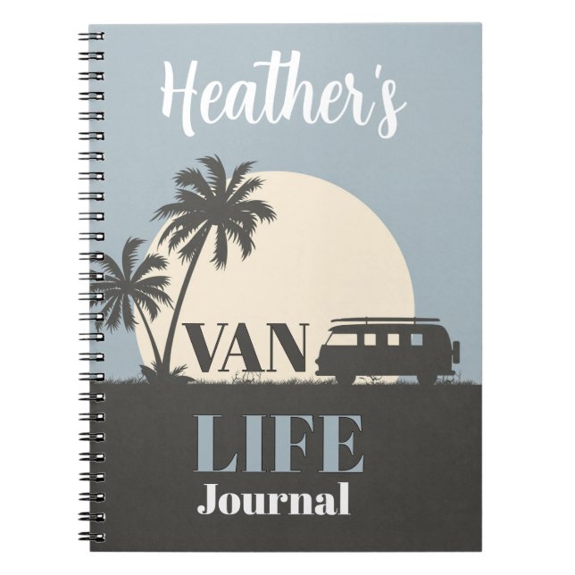 Caderno Espiral DIÁRIO! Notebook 🚐 Personalizado Van Life (Frente)