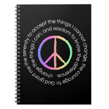 Diário Notebook Serenity Prayer Sober Life