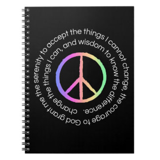 Caderno Espiral Diário Notebook Serenity Prayer Sober Life