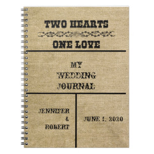Caderno Espiral Diário ocidental do casamento de serapilheira