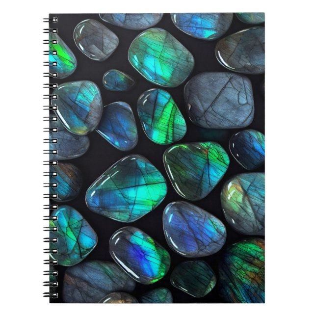 Caderno Espiral Diário para Notebook Gems do Blue Labradorite Crys (Frente)