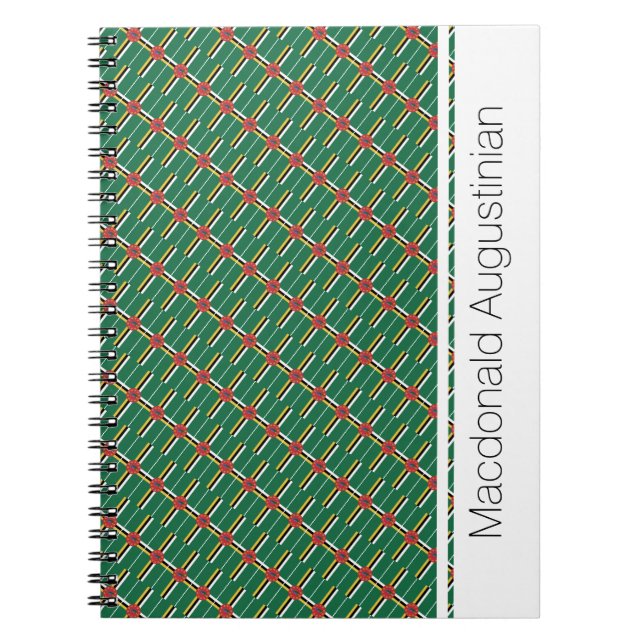 Caderno Espiral DIÁRIO para notebook personalizado DOMINICA (Frente)