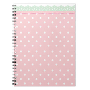 Caderno Espiral Diário para notebook Polka-Dot rosa