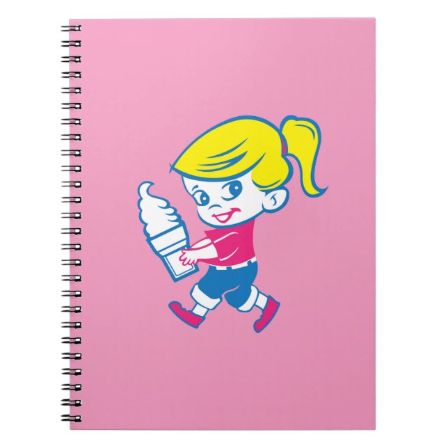 Caderno Espiral Diário para notebook sorvete Girl (Frente)