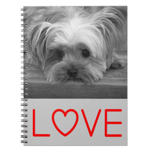 Caderno Espiral Diário para notebooks Love Yorkshire Terrier Puppy
