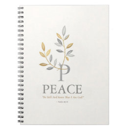 Caderno Espiral Diário "Paz" Minimalista com Botanica em Folha de
