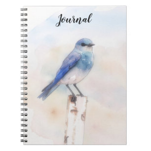 Caderno Espiral Diário Personalizado Bluebird Nature Art