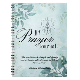 Caderno Espiral Diário personalizado Christian Faith Nature PRAYER