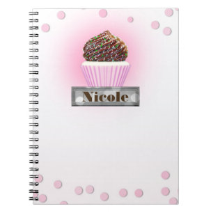 Caderno Espiral Diário Personalizado da Padaria Confetti de Cupcak