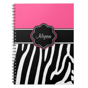 Caderno Espiral Diário personalizado da zebra impressão