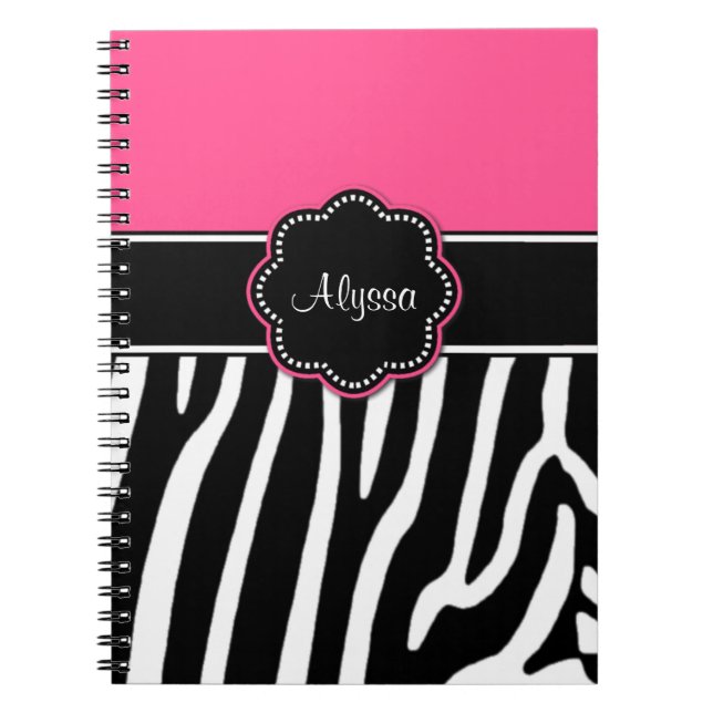 Caderno Espiral Diário personalizado da zebra impressão (Frente)