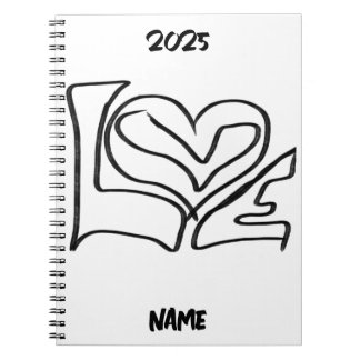 Caderno Espiral Diário personalizado de amor