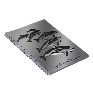 Caderno Espiral Diário Personalizado de Arte de Golfinho para Note