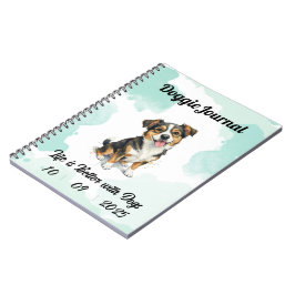 Caderno Espiral Diário Personalizado de Doggie - Data Personalizad