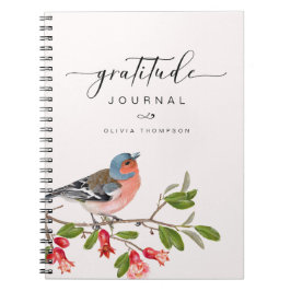 Caderno Espiral Diário Personalizado de Gratidão Folhagem de Pássa