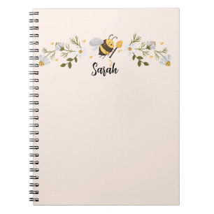 Caderno Espiral Diário Personalizado do Nome de Abelha