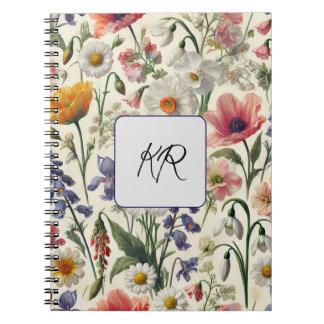 Caderno Espiral Diário Personalizado em Belo Impressão Botânico