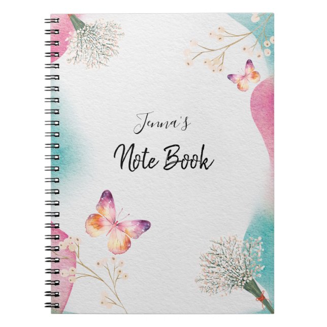 Caderno Espiral Diário personalizado para escola, trabalho e prese (Frente)