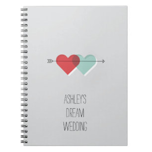 Caderno Espiral Diário personalizável de casamento de sonho