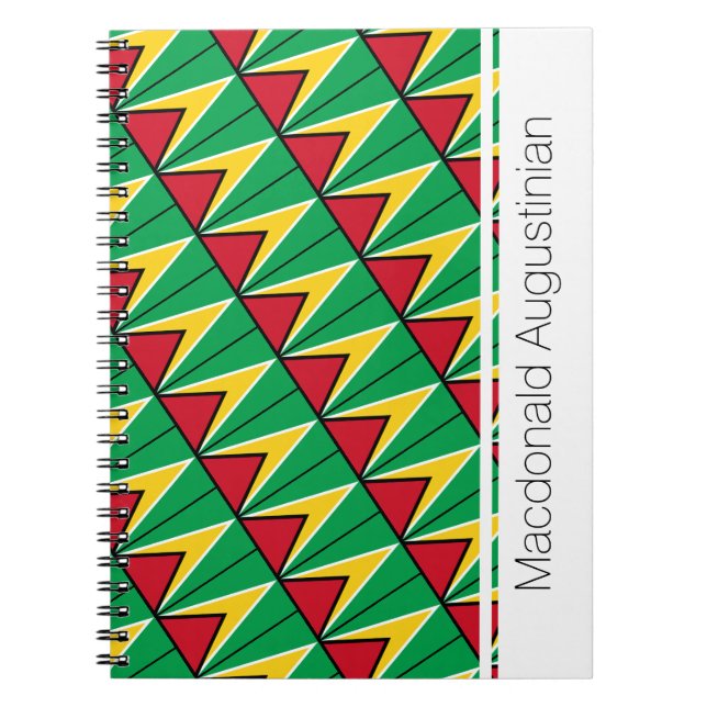 Caderno Espiral DIÁRIO personalizável de notebook GUYANA Flag (Frente)