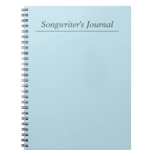 Caderno Espiral Diário personalizável do Compositor Azul Pastel