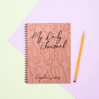 Caderno Espiral Diário Pessoal Diário Personalizado Moderno e Tend