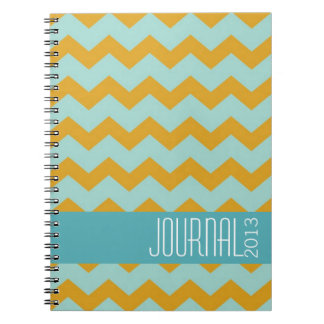 Caderno Espiral Diário pessoal moderno azul-do-divisa