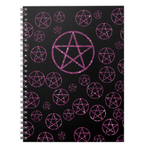 Caderno Espiral Diário Pink Pentacle 80 Páginas Vinculadas do Wicc