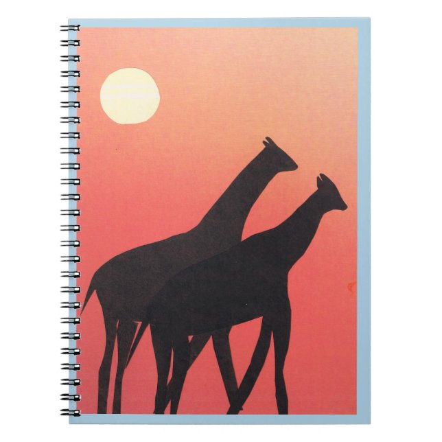 Caderno Espiral Diário Pocket com Giraffe Design (Frente)