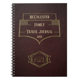 Caderno Espiral Diário retro do viagem do campista do rv