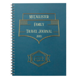 Caderno Espiral Diário retro do viagem do campista do rv