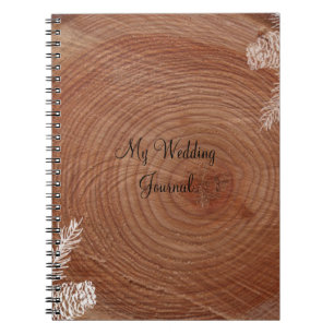 Caderno Espiral Diário rústico do casamento do país dos anéis
