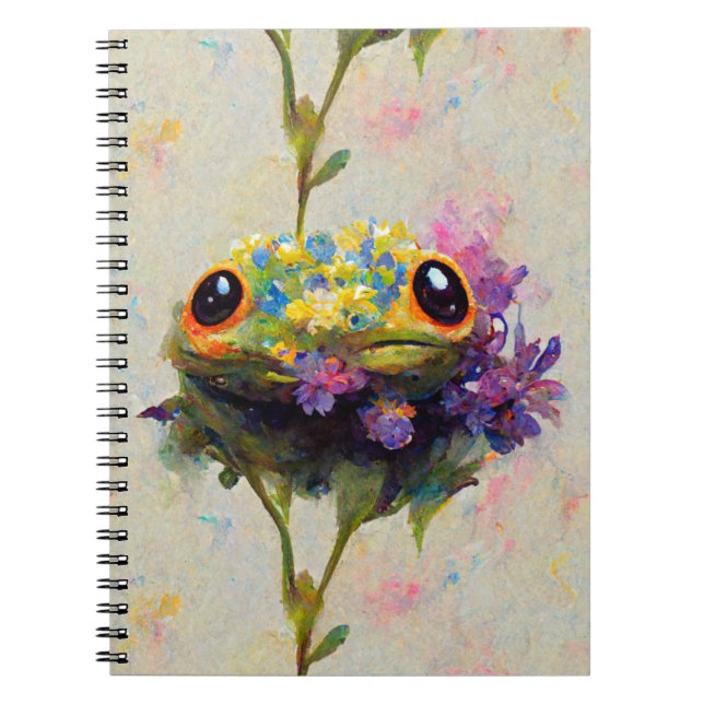 Caderno Espiral Diário sapo - sapo impressionista fofo (Frente)