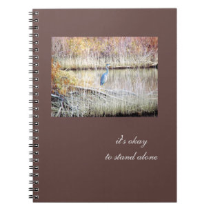 Caderno Espiral Diário sozinho estando da garça-real azul