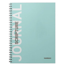 Caderno Espiral Diário Teal Personalizado da Escritura Cristã