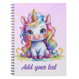 Caderno Espiral Diário Unicórnio Lavanda – Personalizado