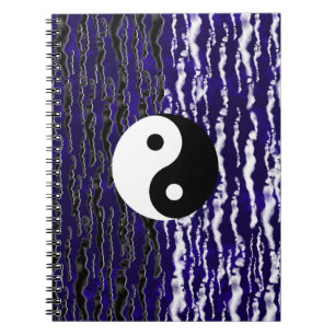 Caderno Espiral Diário Yin Yang Blue Tranquilidade Zen Energy Dre