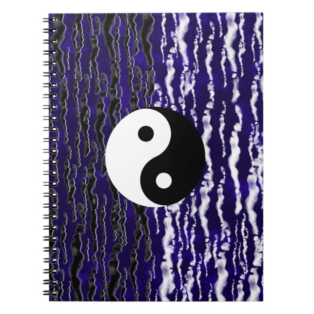 Caderno Espiral Diário Yin Yang Blue Tranquilidade Zen Energy Drea (Frente)