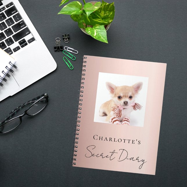 Caderno Espiral Diary dog pet photorosa gold (Criador carregado)