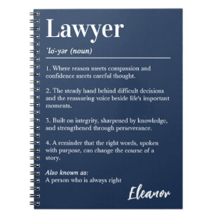 Caderno Espiral Dicionário de Definição de Advogado Personalizado