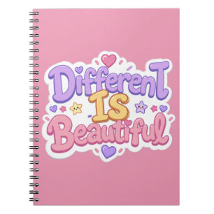 Caderno Espiral Diferente É Bonito Cute Pastel Kawaii Crianças 