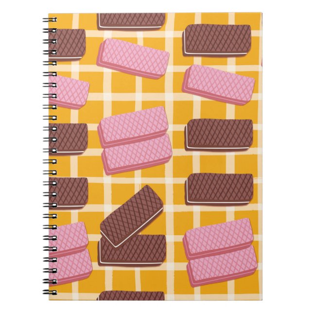 Caderno Espiral Diferentes wafers aromatizadas de fundo sem costur (Frente)
