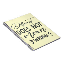 Caderno Espiral Different Does Not Mean Wrong