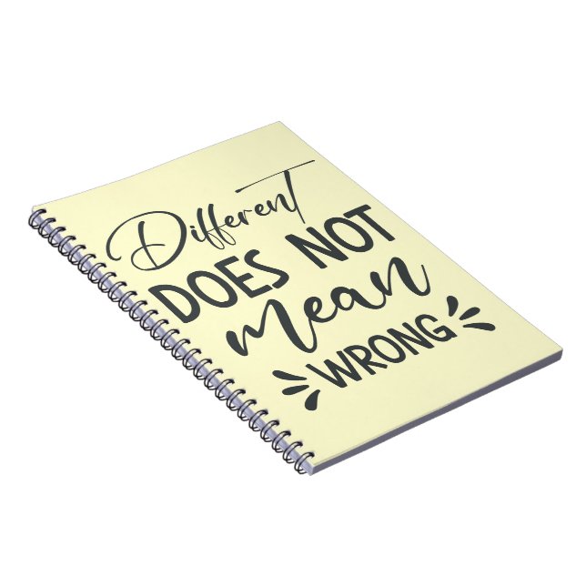 Caderno Espiral Different Does Not Mean Wrong (Lado Direito)