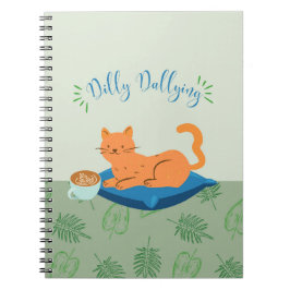 Caderno Espiral Dilly Dallying Orange Cat